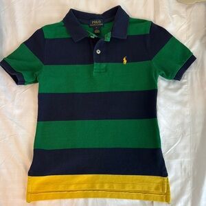 Polo by Ralph Lauren Kids Striped Green and Navy Shirt